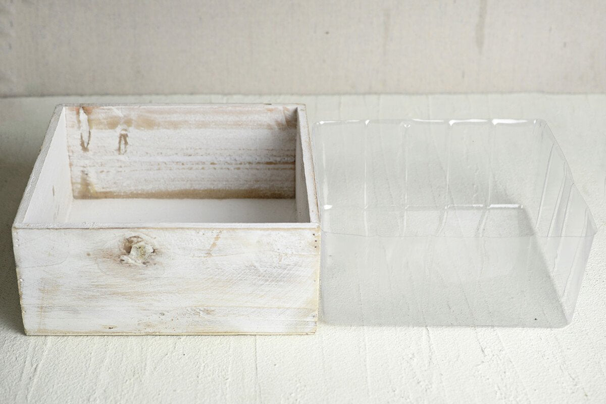 white wood square planter box 9x9