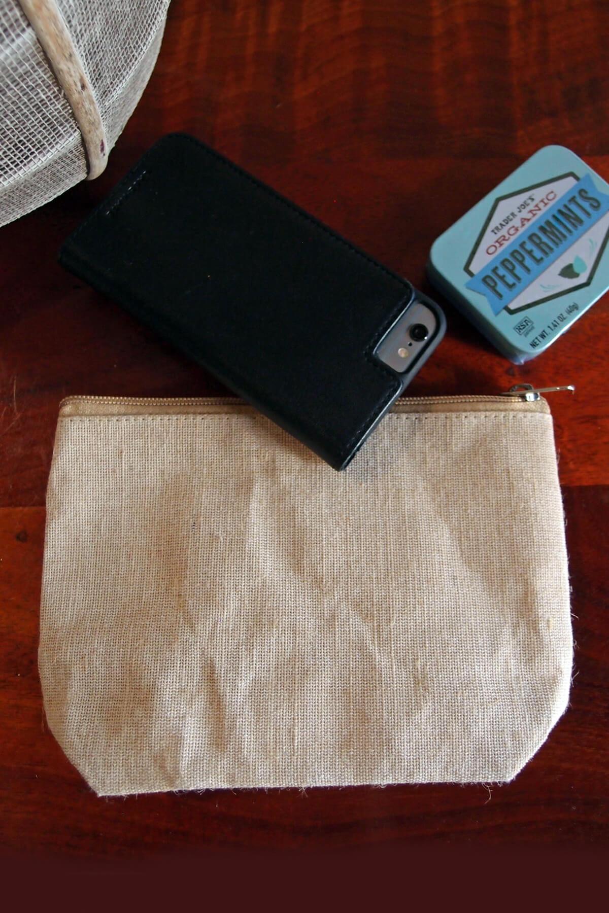 zippered 7 x 5 burlap bag set of 6
