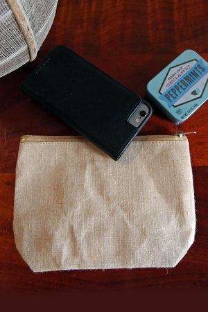 Zippered 7" x 5" Burlap Bag Set of 6