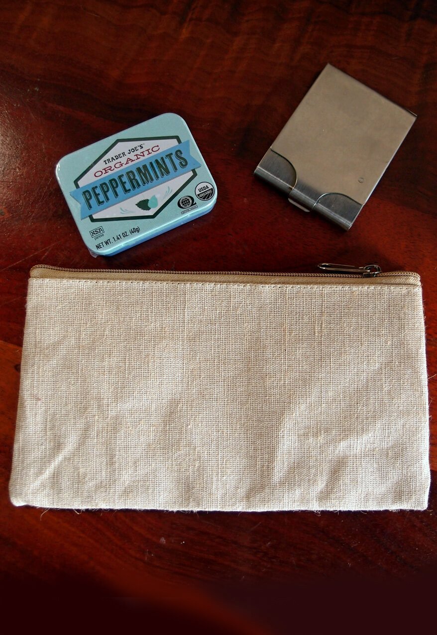 zippered 9 x 5 burlap bag set of 6