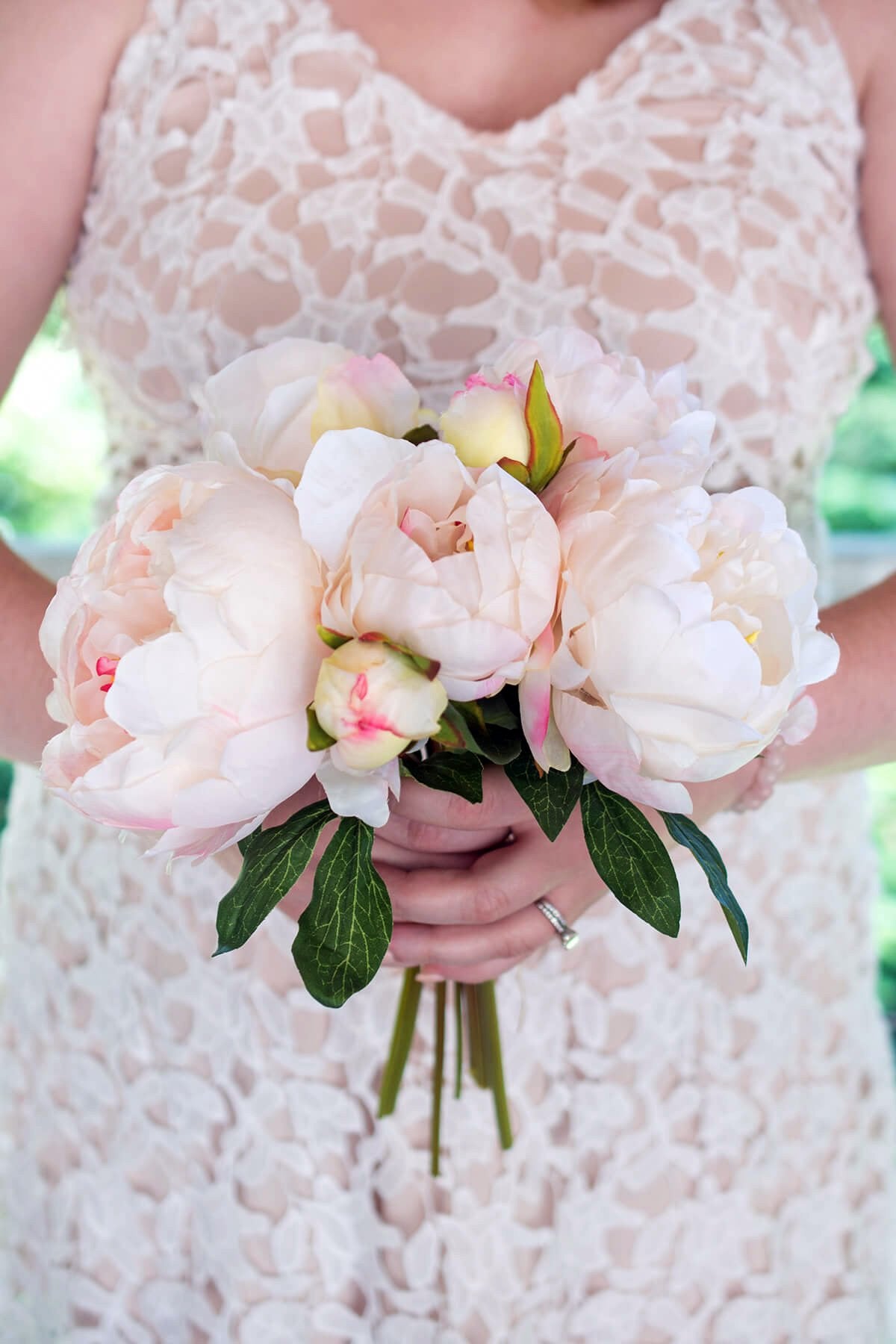peony bouquet silk cream flowers