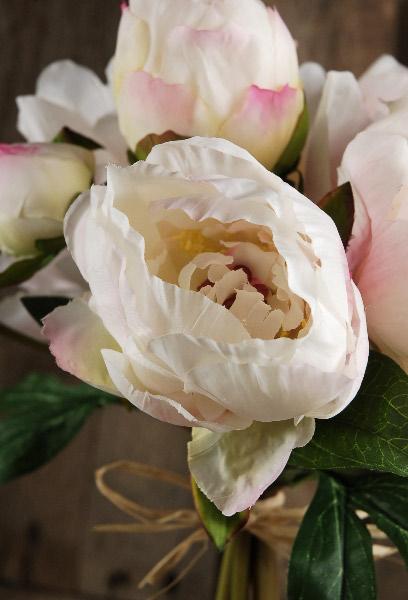 peony bouquet silk cream flowers