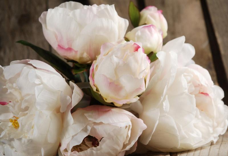 peony bouquet silk cream flowers