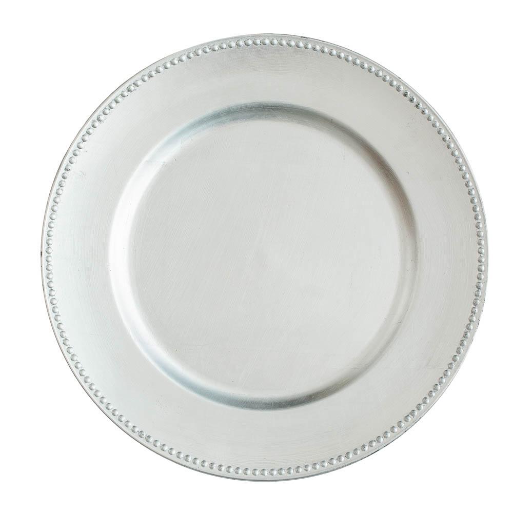 Richland Beaded Charger Plate 13" Silver