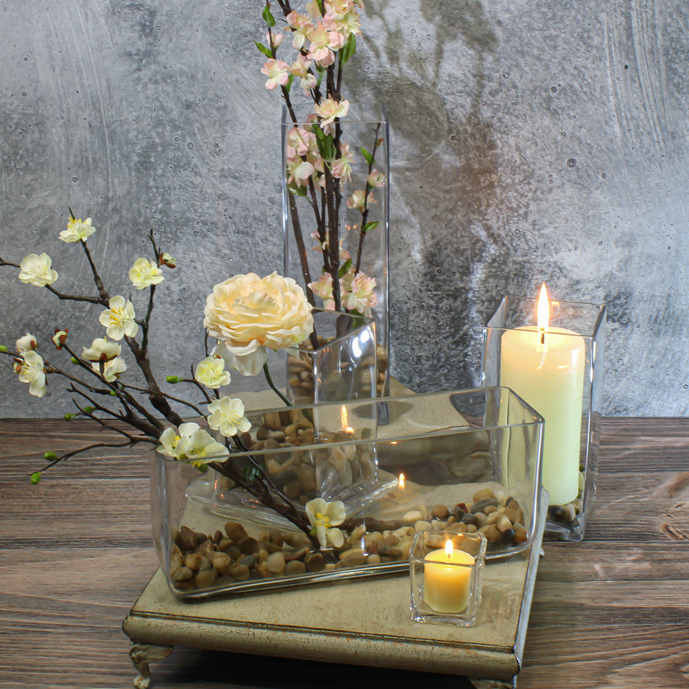 long glass rectangle vase 11 5 x 3 5