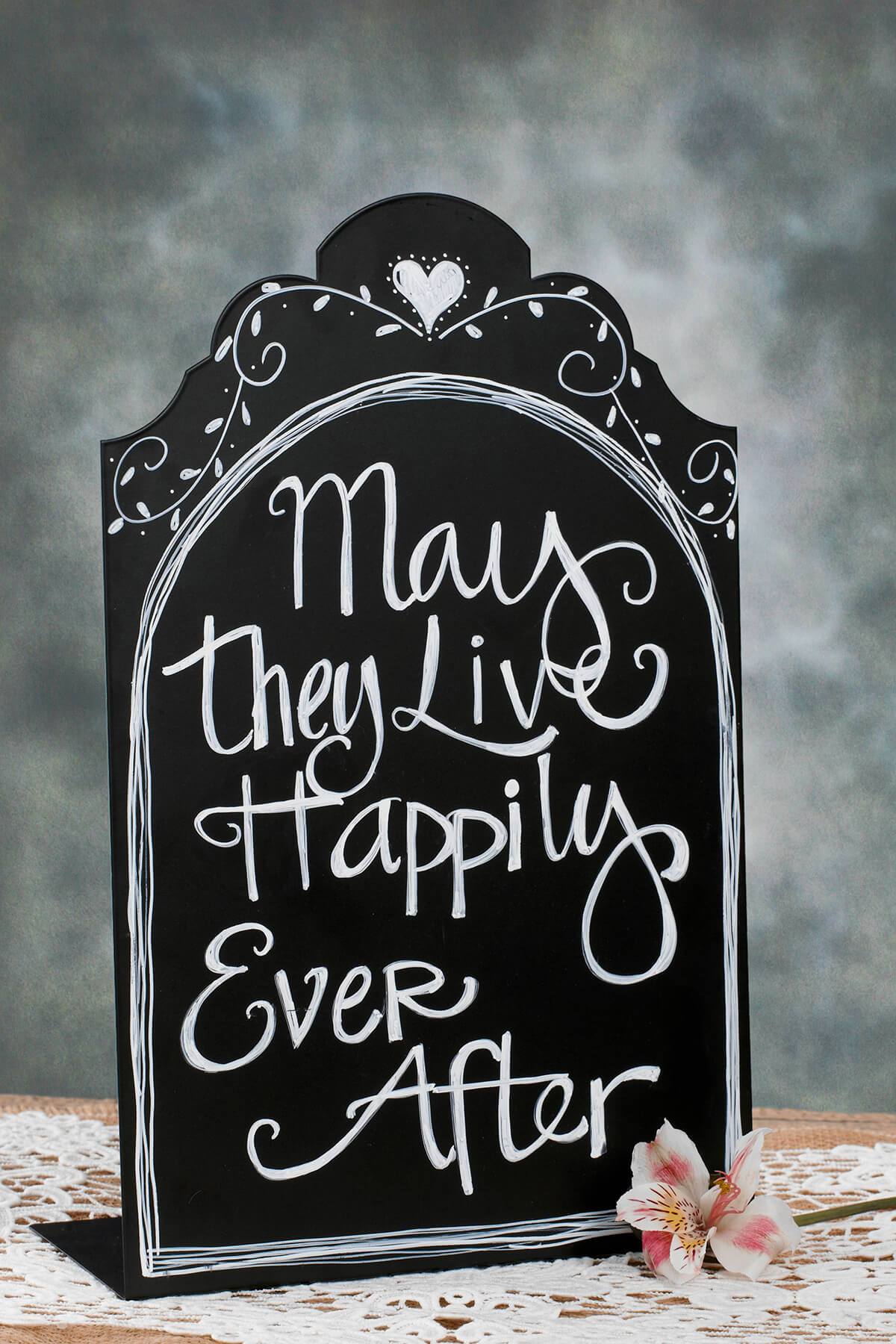 Elegant Standing Metal Chalkboard 9" x 14" Black