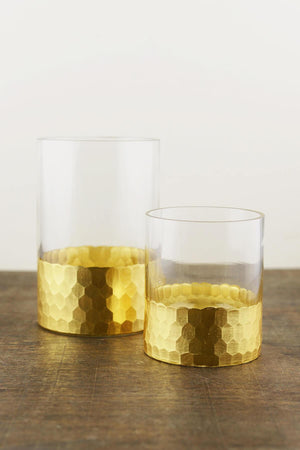 Elsa Vase & Candle Holder 6" with Gold-Dipped Finish