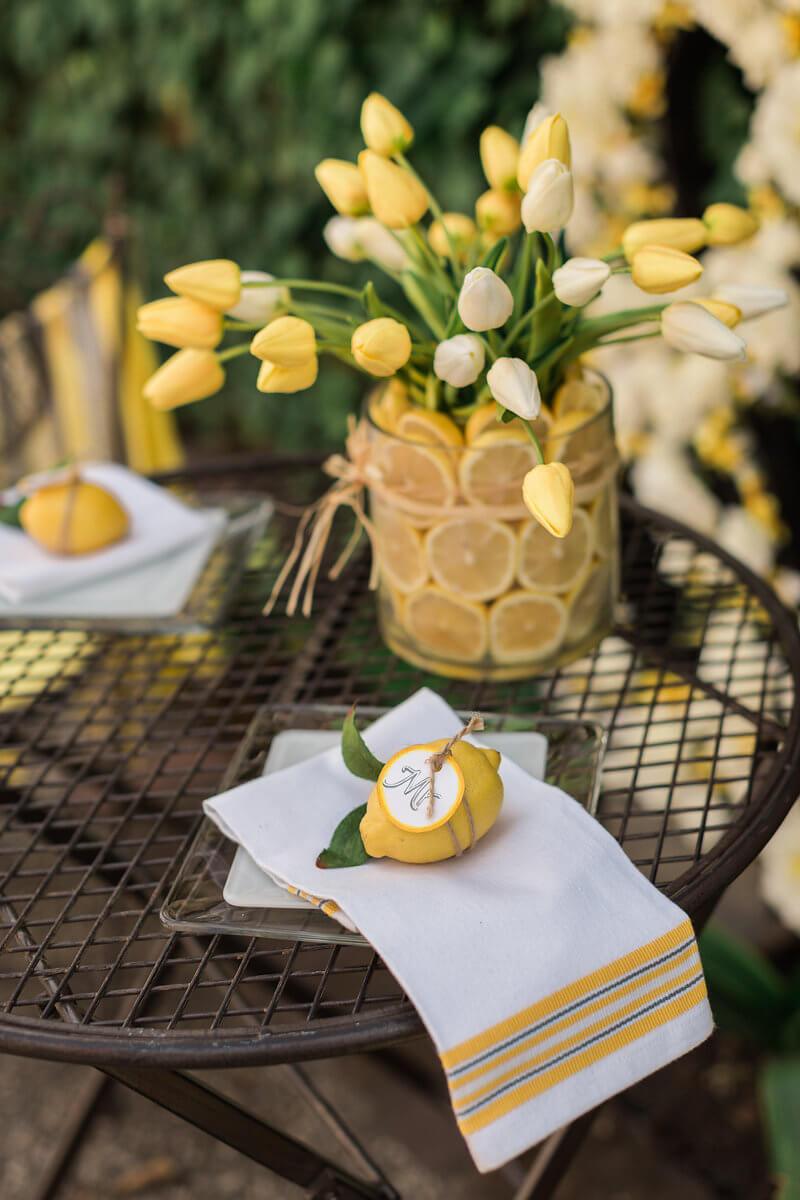 Real Touch Silk Flower Mini Yellow Tulips Bouquet 15"